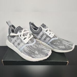 Adidas NMD_R1 Primeknit Sneakers - White & Black
